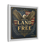 Framed Canvas - "Land of the Free" Patriotic Eagle Wall Art