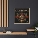 English Rose Matte Framed Canvas – Vintage Tudor Crest Wall Art