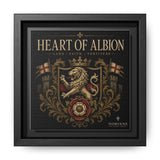 Heart of Albion Framed Canvas Wall Art — Vintage English Lion Crest