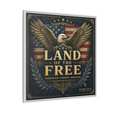 Framed Canvas - "Land of the Free" Patriotic Eagle Wall Art