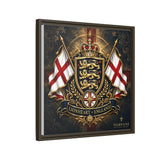 Matte Canvas: Lionheart England Crest Wall Art — Framed Union Jack Shield Print