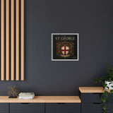 St George Shield Matte Canvas Framed Wall Art — England Crest Decor