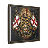 Matte Canvas: Lionheart England Crest Wall Art — Framed Union Jack Shield Print