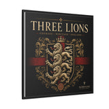 Three Lions Framed Canvas Wall Art — Heraldic England Crest Matte Print
