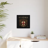 St George Shield Matte Canvas Framed Wall Art — England Crest Decor