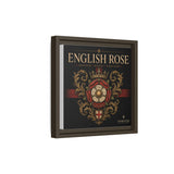 English Rose Matte Framed Canvas – Vintage Tudor Crest Wall Art