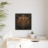 Britannia Lion Framed Canvas Wall Art — Union Jack Crest, 'Britannia • Unity • Pride'
