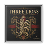 Three Lions Framed Canvas Wall Art — Heraldic England Crest Matte Print
