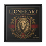 Lionheart Framed Canvas Print — Regal Crowned Lion Wall Art (Matte)