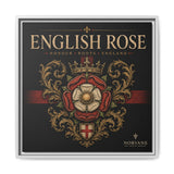 English Rose Matte Framed Canvas – Vintage Tudor Crest Wall Art