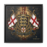 Matte Canvas: Lionheart England Crest Wall Art — Framed Union Jack Shield Print