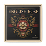 English Rose Matte Framed Canvas – Vintage Tudor Crest Wall Art