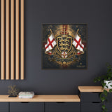 Matte Canvas: Lionheart England Crest Wall Art — Framed Union Jack Shield Print