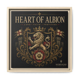 Heart of Albion Framed Canvas Wall Art — Vintage English Lion Crest