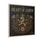 Heart of Albion Framed Canvas Wall Art — Vintage English Lion Crest