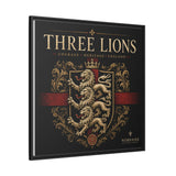 Three Lions Framed Canvas Wall Art — Heraldic England Crest Matte Print