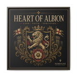 Heart of Albion Framed Canvas Wall Art — Vintage English Lion Crest