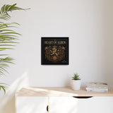 Heart of Albion Framed Canvas Wall Art — Vintage English Lion Crest