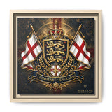 Matte Canvas: Lionheart England Crest Wall Art — Framed Union Jack Shield Print
