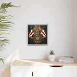 Matte Canvas: Lionheart England Crest Wall Art — Framed Union Jack Shield Print