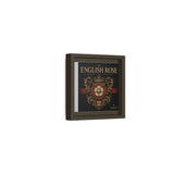 English Rose Matte Framed Canvas – Vintage Tudor Crest Wall Art