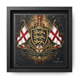 Matte Canvas: Lionheart England Crest Wall Art — Framed Union Jack Shield Print