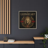 Lionheart Framed Canvas Print — Regal Crowned Lion Wall Art (Matte)