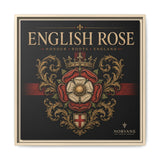 English Rose Matte Framed Canvas – Vintage Tudor Crest Wall Art