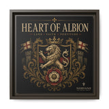 Heart of Albion Framed Canvas Wall Art — Vintage English Lion Crest
