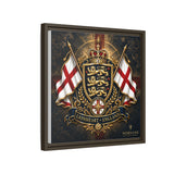 Matte Canvas: Lionheart England Crest Wall Art — Framed Union Jack Shield Print