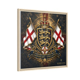 Matte Canvas: Lionheart England Crest Wall Art — Framed Union Jack Shield Print