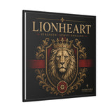 Lionheart Framed Canvas Print — Regal Crowned Lion Wall Art (Matte)