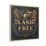 Framed Canvas - "Land of the Free" Patriotic Eagle Wall Art