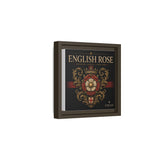English Rose Matte Framed Canvas – Vintage Tudor Crest Wall Art