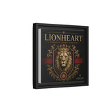 Lionheart Framed Canvas Print — Regal Crowned Lion Wall Art (Matte)