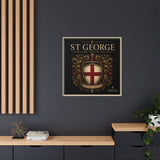 St George Shield Matte Canvas Framed Wall Art — England Crest Decor