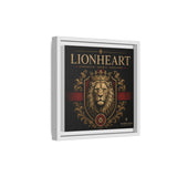 Lionheart Framed Canvas Print — Regal Crowned Lion Wall Art (Matte)