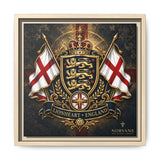 Matte Canvas: Lionheart England Crest Wall Art — Framed Union Jack Shield Print