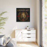 Lionheart Framed Canvas Print — Regal Crowned Lion Wall Art (Matte)