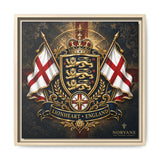Matte Canvas: Lionheart England Crest Wall Art — Framed Union Jack Shield Print