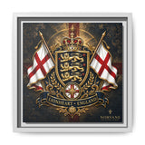 Matte Canvas: Lionheart England Crest Wall Art — Framed Union Jack Shield Print