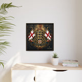 Matte Canvas: Lionheart England Crest Wall Art — Framed Union Jack Shield Print