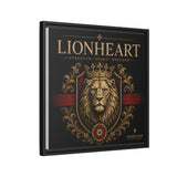 Lionheart Framed Canvas Print — Regal Crowned Lion Wall Art (Matte)