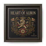Heart of Albion Framed Canvas Wall Art — Vintage English Lion Crest