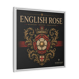 English Rose Matte Framed Canvas – Vintage Tudor Crest Wall Art