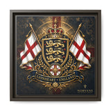 Matte Canvas: Lionheart England Crest Wall Art — Framed Union Jack Shield Print