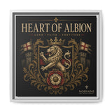 Heart of Albion Framed Canvas Wall Art — Vintage English Lion Crest
