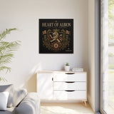 Heart of Albion Framed Canvas Wall Art — Vintage English Lion Crest