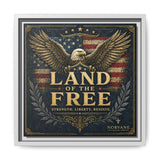 Framed Canvas - "Land of the Free" Patriotic Eagle Wall Art