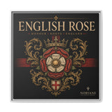 English Rose Matte Framed Canvas – Vintage Tudor Crest Wall Art